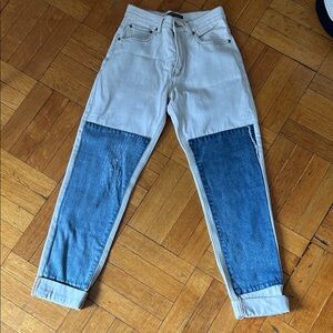 Brandy Melville Two-Tone Blue and White Jeans